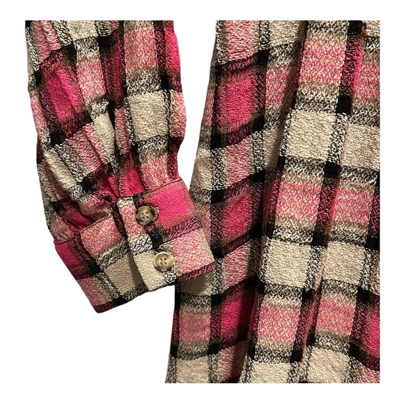 Zara Pink Plaid Checkered Ruffle Mini Dress - Pink, Cream, Black | Size Large - Picture 5 of 12